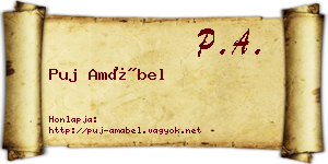 Puj Amábel névjegykártya